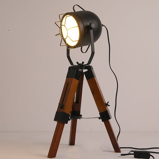 Vintage Tripod Wooden Table Lamp - RUVIJU™ Lamp LED Picture Color AU 