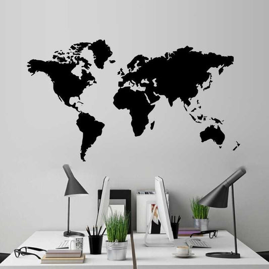 World Map Carved Wall Sticker - RUVIJU™ Home Decore Decore   